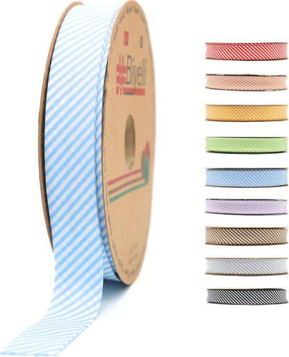 Cotton Fold Bias Binding Tape - 3/4 Inches (20mm) Wide - 27 Yards - Plaid Single Fold Cotton Fold Bias Binding Tape for Sewing Clothing DIY Blue C1