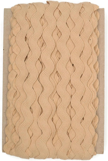 Cotton RIC Rac Trim - 3/4 Inch - 5 Yards - Wave Bending Fringe Lace Ribbon for Sewing Clothes, Gift Wrapping, Home Party Decoration CTR02125