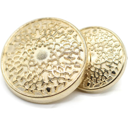 Gold Metal Shank Buttons - 12 Pcs - 2 Size Options - Luxury Floral Round Metal Shank Buttons for Men Women Blazer Coat Uniform Shirt Suit and Jacket Sewing Craft DIY N1502