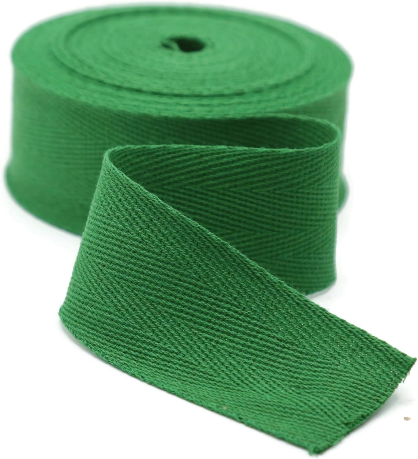 2" & 1.5" & 1.18'' & 1" Cotton Twill Tape - 10 Yards - 50+ Colors -%100 Natural 1 Inch 1.5 Inch 2 Inch Herringbone Bias Binding Cotton Tape Trim for Sewing Wrapping Craft DIY 10334 (JuniperGreen)
