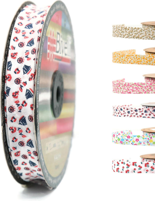 Cotton Fold Bias Binding Tape - 3/4 Inches (20mm) Wide - 27 Yards - Blue Ships Single Fold Cotton Fold Bias Binding Tape for Sewing Clothing DIY A5
