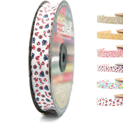 Cotton Fold Bias Binding Tape - 3/4 Inches (20mm) Wide - 27 Yards - Floral Single Fold Cotton Fold Bias Binding Tape for Sewing Clothing DIY Pink A2