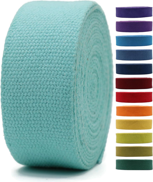 Cotton Webbing 2" & 1.5'' & 1" - 5 Yards - 50+ Colors -%100 Natural Cotton - Turkish Woven - Heavy 1 Inch 1.5 Inch 2 Inch Canvas Webbing for Sewing Straps Bags Climbing Indoors Craft DIY 11365…