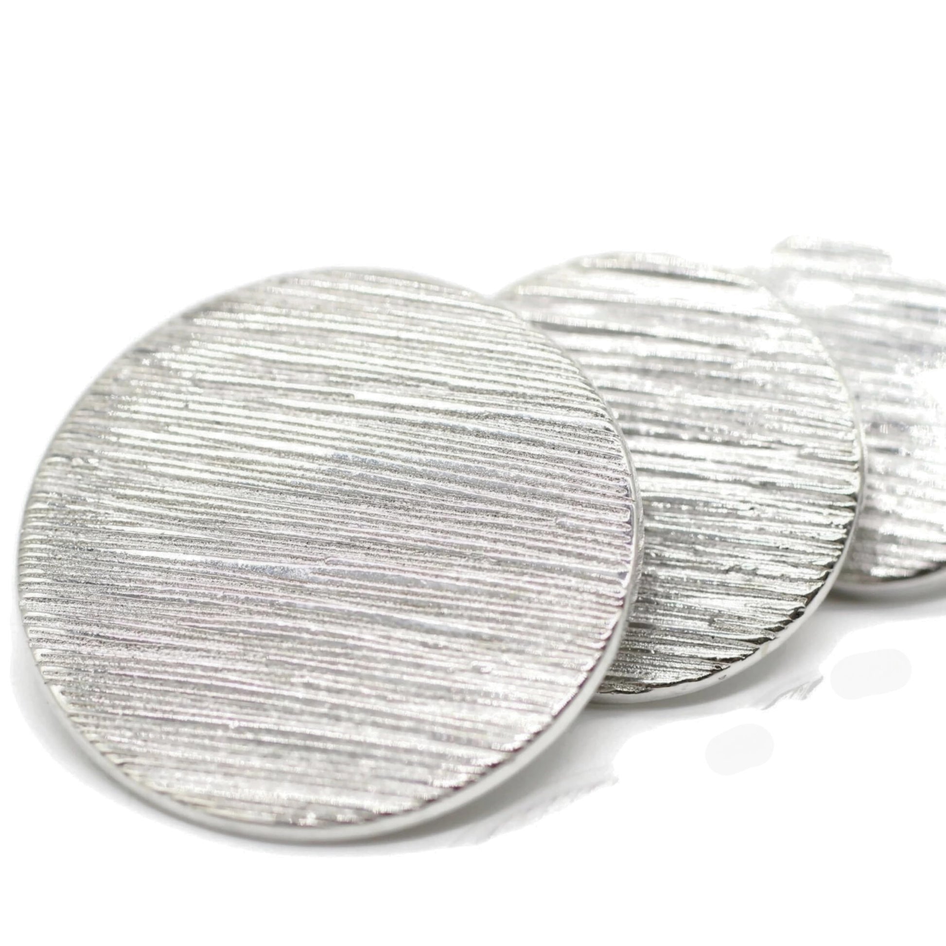 Gold Metal Shank Buttons - 12 Pcs - 4 Size Options - Striped Flat Round Metal Shank Buttons for Men Women Blazer Coat Uniform Shirt Suit and Jacket Sewing Craft DIY N5604