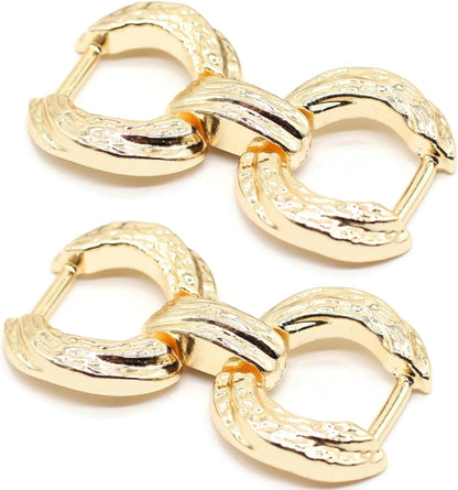 Metal Shoe Buckle - 2.6 Inch (66mm) - 2 Pcs - Gold Metal Shoe Buckle Shoelace Clips Metal Hinged Equestrian Buckles For Craft & Sewing Project BG0802