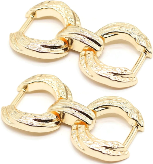 Metal Shoe Buckle - 2.6 Inch (66mm) - 2 Pcs - Gold Metal Shoe Buckle Shoelace Clips Metal Hinged Equestrian Buckles For Craft & Sewing Project BG0802