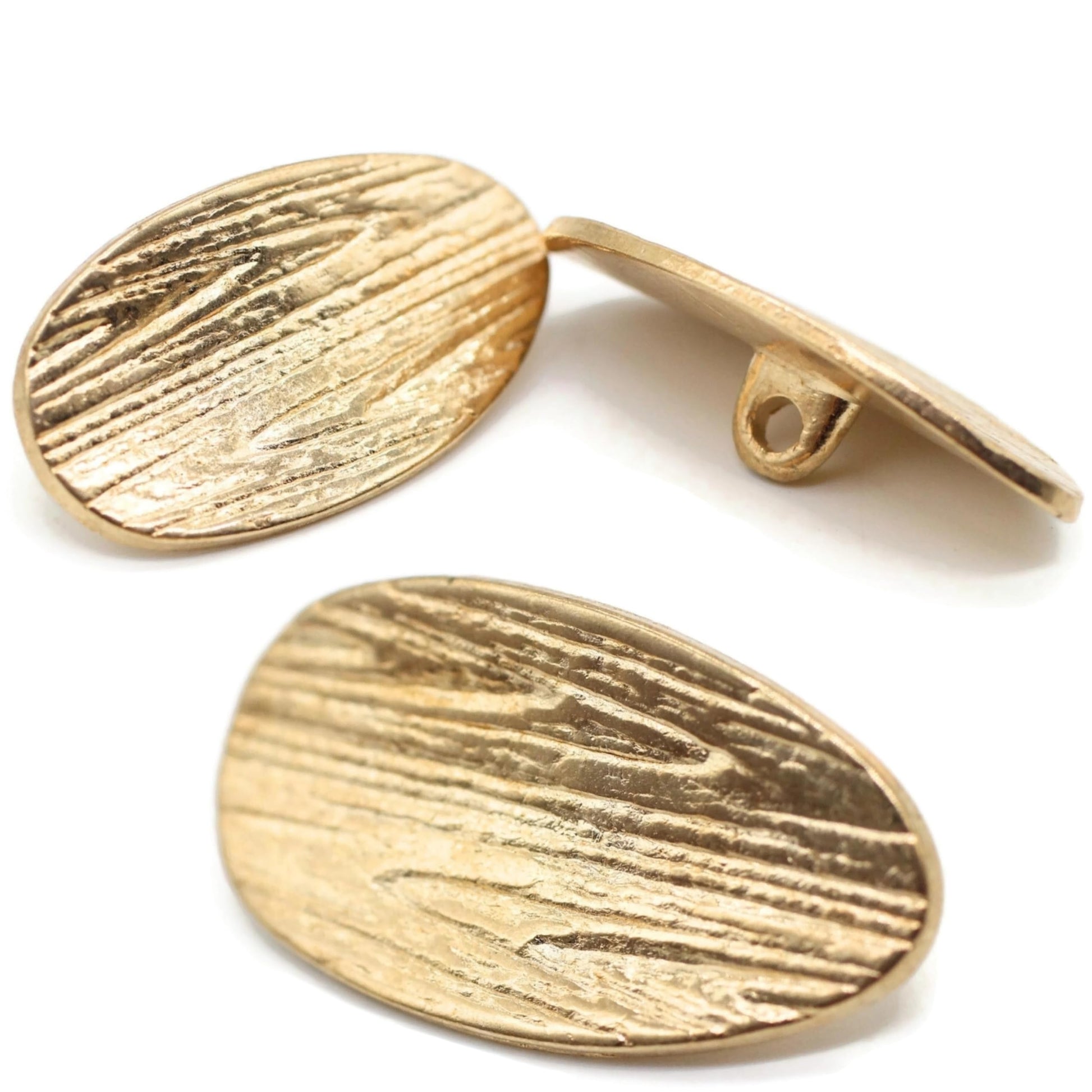 Gold Metal Shank Buttons - 12 Pcs - 3 Size Options - Wooden Look Metal Shank Buttons for Men Women Blazer Coat Uniform Shirt Suit and Jacket Sewing Craft DIY N2903