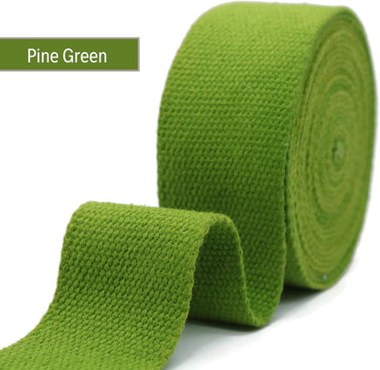 Cotton Webbing 2" & 1.5'' & 1" - 5 Yards - 50+ Colors -%100 Natural Cotton - Turkish Woven - Heavy Duty 1 Inch 1.5 Inch 2 Inch Canvas Webbing for Sewing Straps Bags Climbing Indoors Craft DIY 11315…