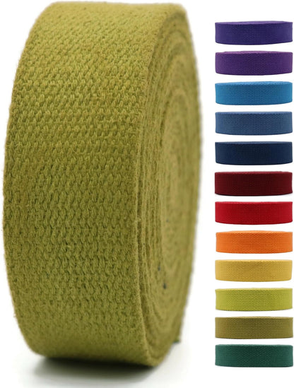 Cotton Webbing 2" &amp; 1.5'' &amp; 1" - 5 Yards - 50+ Colors -100% Natural Cotton - Turkish Woven - Heavy Duty 1 Inch 1.5 Inch 2 Inch Canvas Webbing for Sewing Straps Bags Climbing Indoors Craft DIY 11305…
