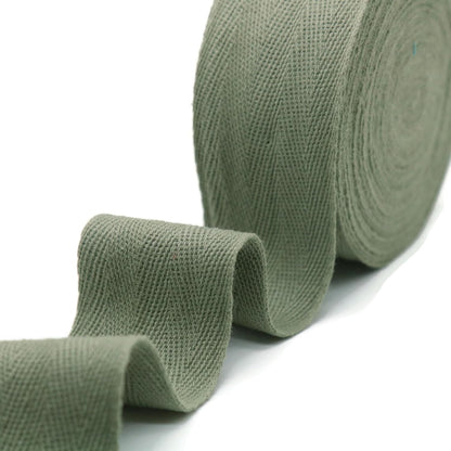 2" & 1.5" & 1.18' & 1" Cotton Herringbone Bias Binding Tape - 10 Yards - Green - 100% Natural Cotton - Sewing, Wrapping, Craft, DIY