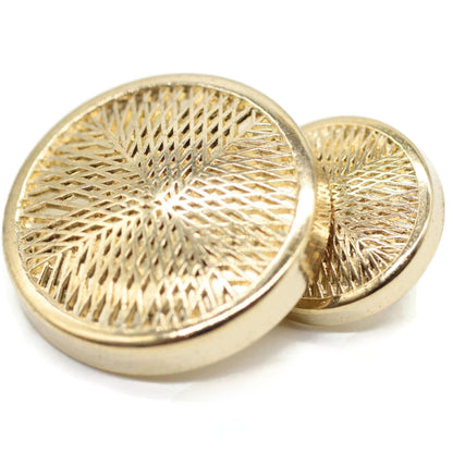 Bronze Metal Shank Buttons - 12 Pcs - 3 Size Options - Luxury Stripeds Round Metal Shank Buttons for Men Women Blazer Coat Uniform Shirt Suit and Jacket Sewing Craft DIY N18203