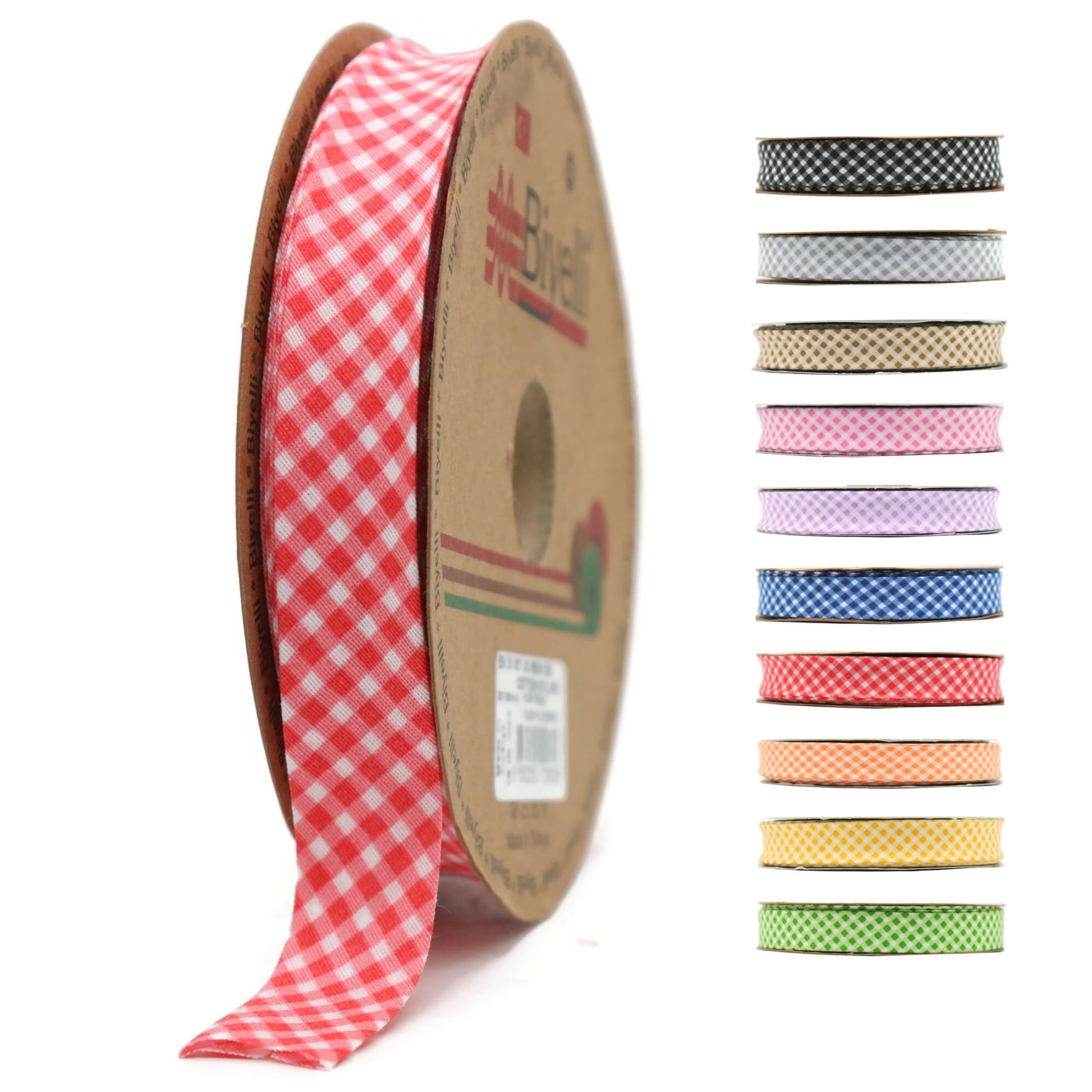 Cotton Fold Bias Binding Tape - 3/4 Inches (20mm) Wide - 27 Yards - Plaid Single Fold Cotton Fold Bias Binding Tape for Sewing Clothing DIY Yellow E4