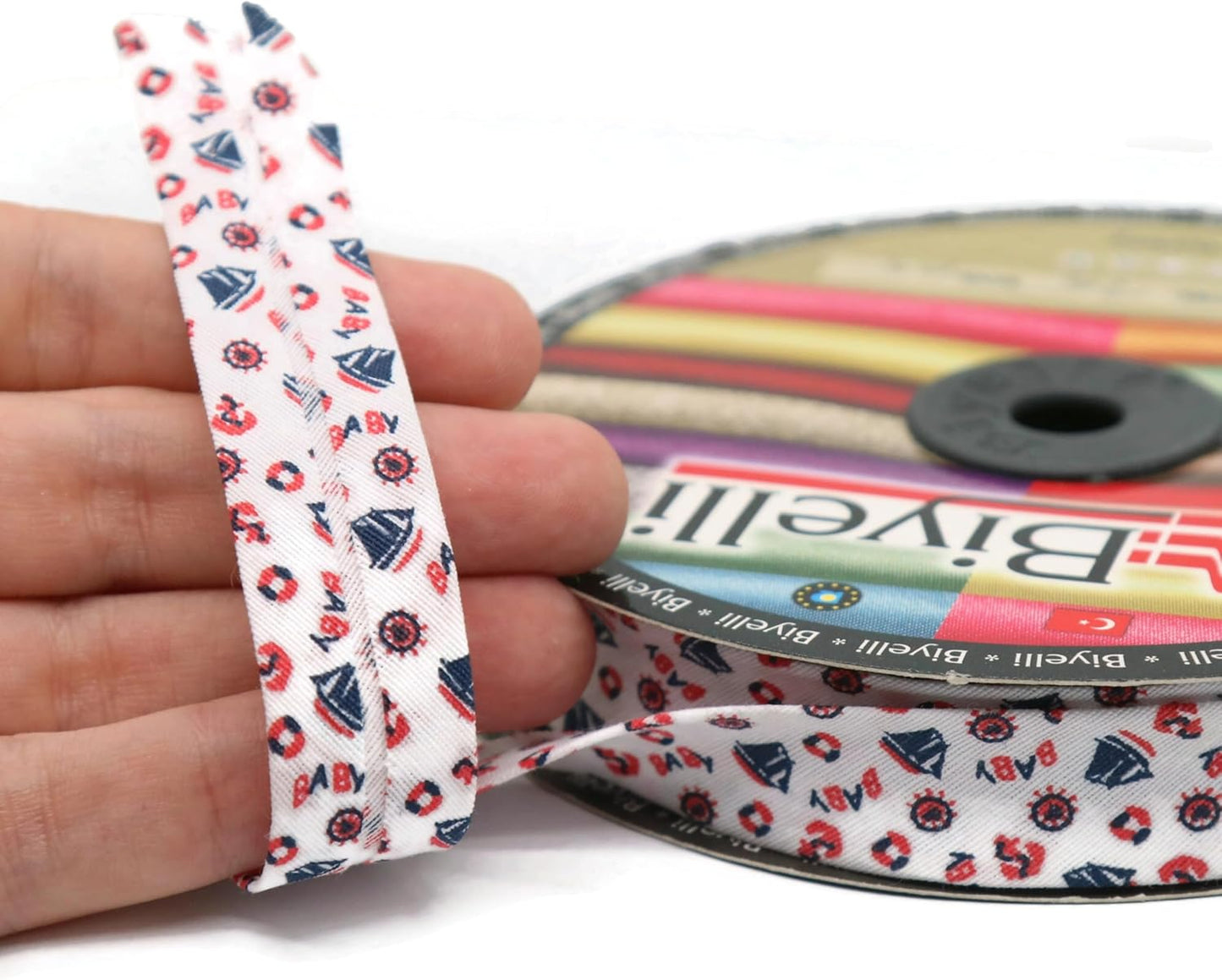 Cotton Fold Bias Binding Tape - 3/4 Inches (20mm) Wide - 27 Yards - Blue Ships Single Fold Cotton Fold Bias Binding Tape for Sewing Clothing DIY A5