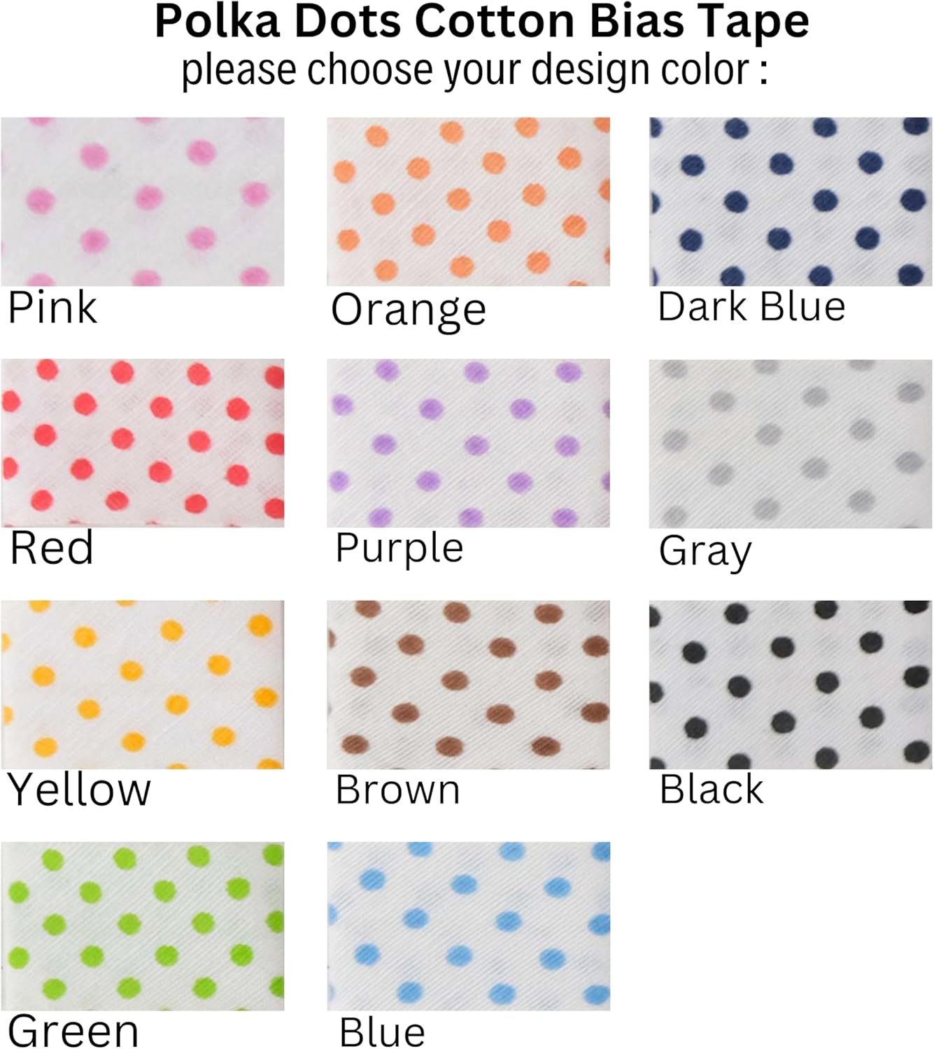 Cotton Fold Bias Binding Tape - 3/4 Inches (20mm) Wide - 27 Yards - Polka Dots Single Fold Cotton Fold Bias Binding Tape for Sewing Clothing DIY Orange B6