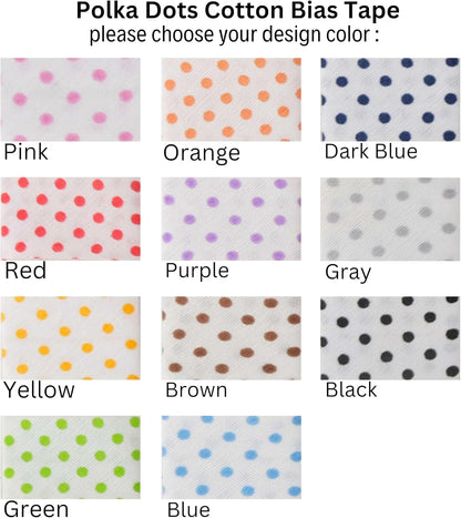 Cotton Fold Bias Binding Tape - 3/4 Inches (20mm) Wide - 27 Yards - Polka Dots Single Fold Cotton Fold Bias Binding Tape for Sewing Clothing DIY Orange B6