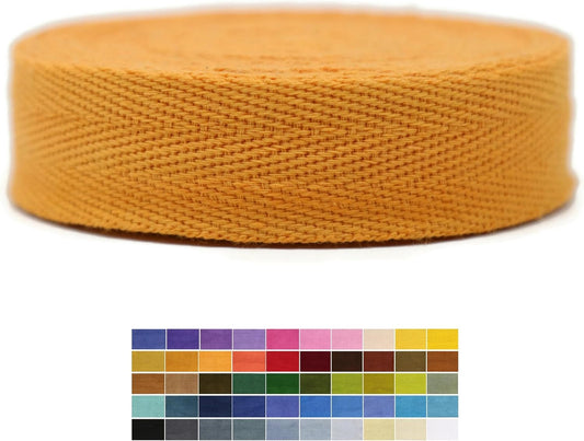 1" & 1.18" & 1.5'' & 2" Cotton Twill Tape - 10 Yards - 50+ Colors -%100 Natural Cotton 1 Inch 1.5 Inch 2 Inch Herringbone Bias Binding Cotton Tape Trim for Sewing Wrapping Craft DIY 10152 (Orange)…