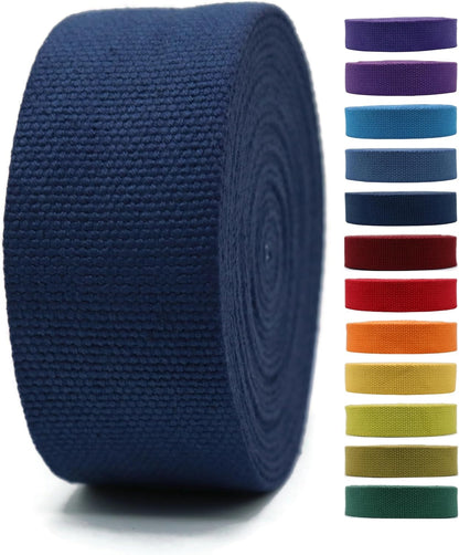Cotton Webbing 2" & 1.5'' & 1" - 5 Yards - 50+ Colors -%100 Natural Cotton - Turkish Woven - Heavy 1 Inch 1.5 Inch 2 Inch Canvas Webbing for Sewing Straps Bags Climbing Indoors Craft DIY 11425…