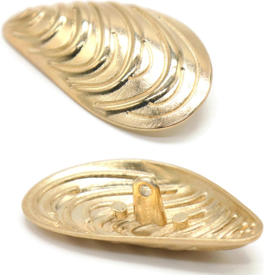 12 Pcs Gold Shell Shank Buttons for Coat, Blazer, DIY Sewing & Crafts - Vintage Style Metal Buttons for Clothing Decoration E18L