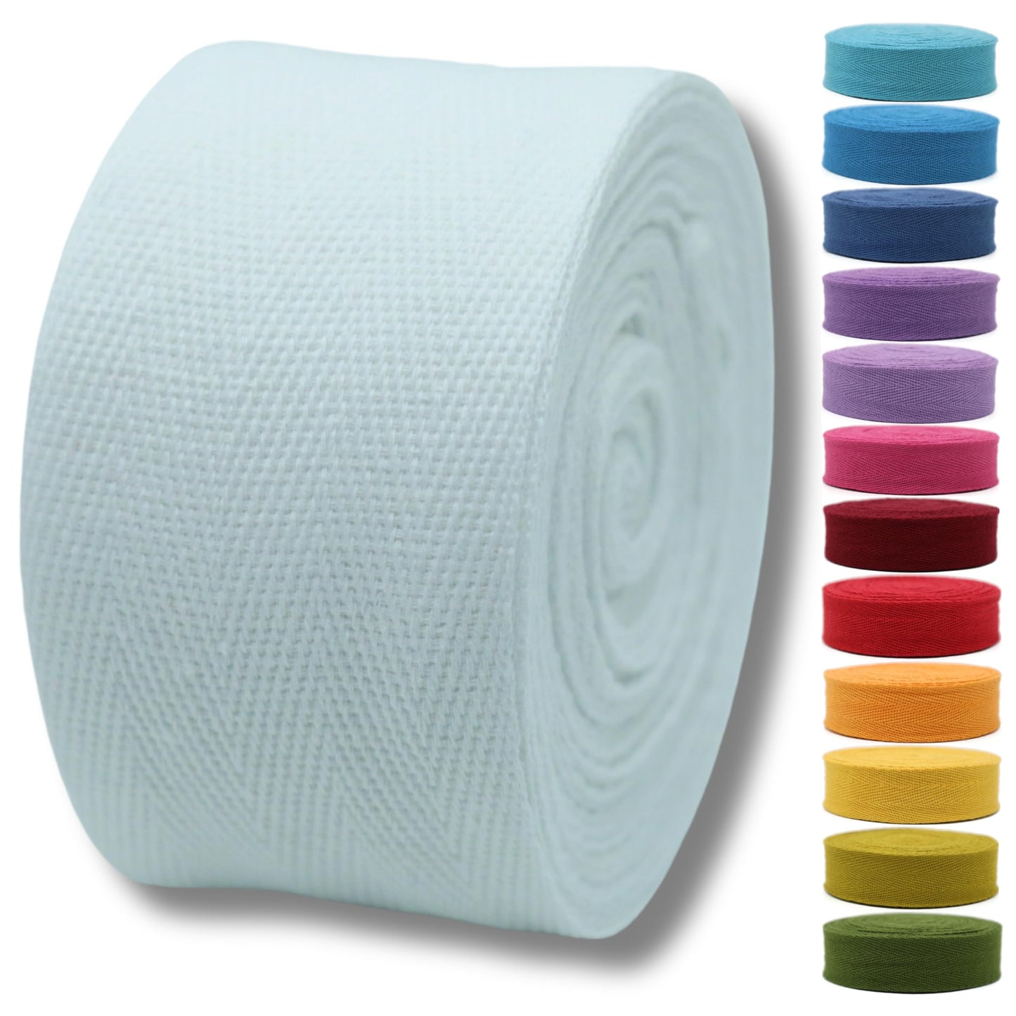 1" & 1.18" & 1.5'' & 2" Cotton Twill Tape - 10 Yards - 50+ Colors -%100 Natural Cotton 1 Inch 1.5 Inch 2 Inch Herringbone Bias Binding Cotton Tape Trim for Sewing Wrapping Craft DIY 10432 (Dark Blue)…