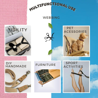 2" & 1.5'' & 1" Cotton Webbing - 5 Yards - 50+ Colors -%100 Natural Cotton - Turkish Woven - Heavy Duty 1 Inch 1.5 Inch 2 Inch Canvas Webbing for Sewing Straps Bag Climbing Indoors Craft DIY 11295…