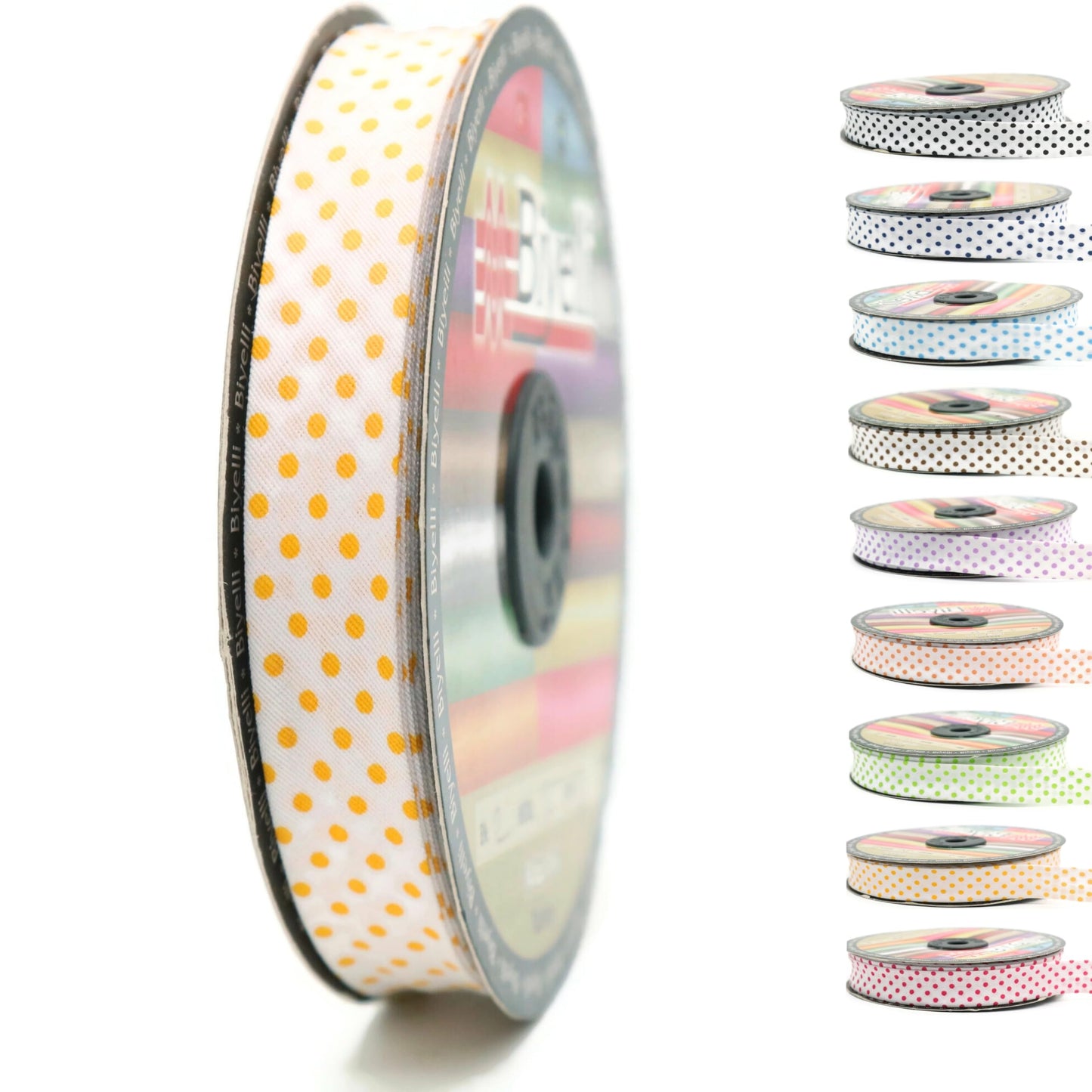 Cotton Fold Bias Binding Tape - 3/4 Inches (20mm) Wide - 27 Yards - Polka Dots Single Fold Cotton Fold Bias Binding Tape for Sewing Clothing DIY Green B5