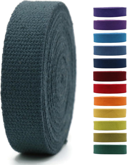 2" &amp; 1.5'' &amp; 1" Cotton Webbing - 5 Yards - 50+ Colors -100% Natural Cotton - Turkish Woven - Heavy Duty 1 Inch 1.5 Inch 2 Inch Canvas Webbing for Sewing Straps Bags Climbing Indoors Craft DIY 11545…