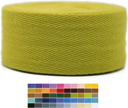 2" & 1.5" & 1.18'' & 1" Cotton Twill Tape - 10 Yards - 50+ Colors -%100 Natural Cotton 1 Inch 1.5 Inch 2 Inch Herringbone Bias Binding Cotton Tape Trim for Sewing Wrapping Craft DIY 10295(PearGreen)…