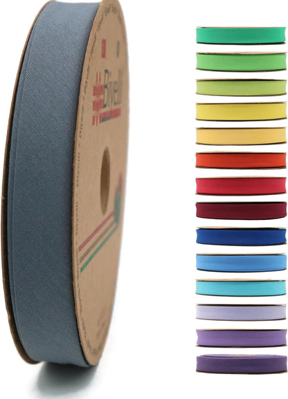 Cotton Fold Bias Tape - 3/4 Inches (20mm) Wide - 27 Yards - 65+ Colors - Single Fold Cotton Fold Bias Binding Tape for Sewing Clothing DIY (67. Pewter Gray) D67