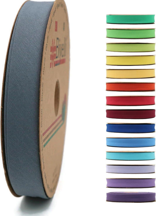 Cotton Fold Bias Tape - 3/4 Inches (20mm) Wide - 27 Yards - 65+ Colors - Single Fold Cotton Fold Bias Binding Tape for Sewing Clothing DIY (67. Pewter Gray) D67