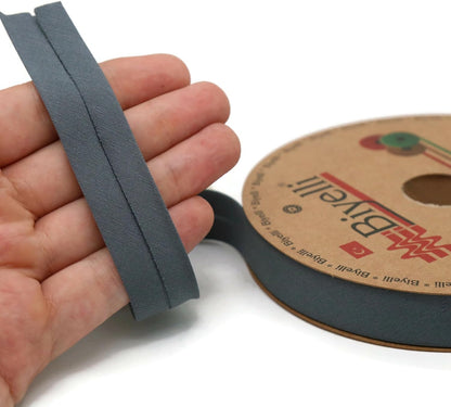 Cotton Fold Bias Tape - 3/4 Inches (20mm) Wide - 27 Yards - 65+ Colors - Single Fold Cotton Fold Bias Binding Tape for Sewing Clothing DIY (67. Pewter Gray) D67