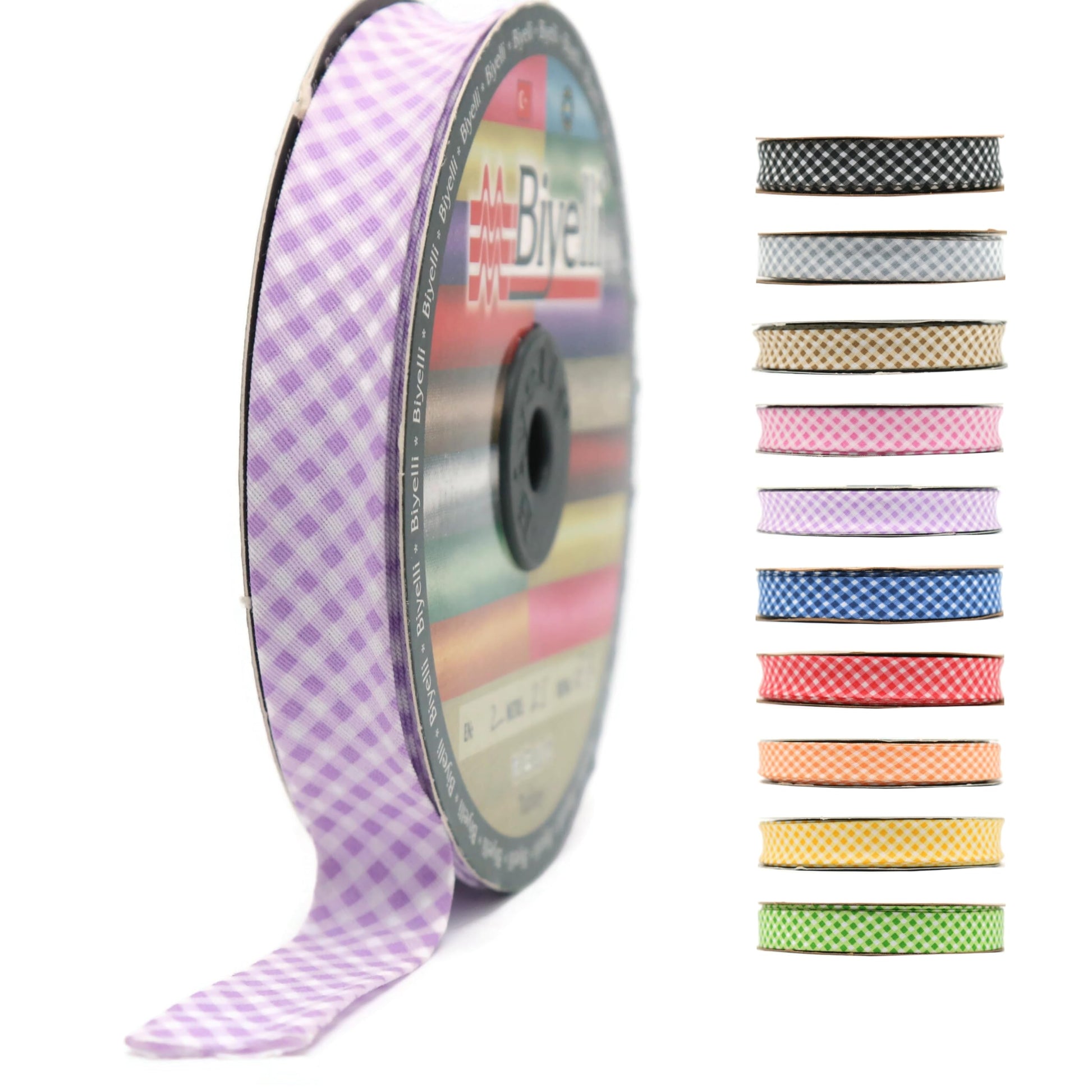 Cotton Fold Bias Binding Tape - 3/4 Inches (20mm) Wide - 27 Yards - Plaid Single Fold Cotton Fold Bias Binding Tape for Sewing Clothing DIY Yellow E4