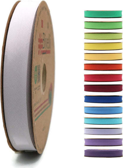 Cotton Fold Bias Tape - 3/4 Inches (20mm) Wide - 27 Yards - 65+ Colors - Single Fold Cotton Fold Bias Binding Tape for Sewing Clothing DIY (29. Silver) D29
