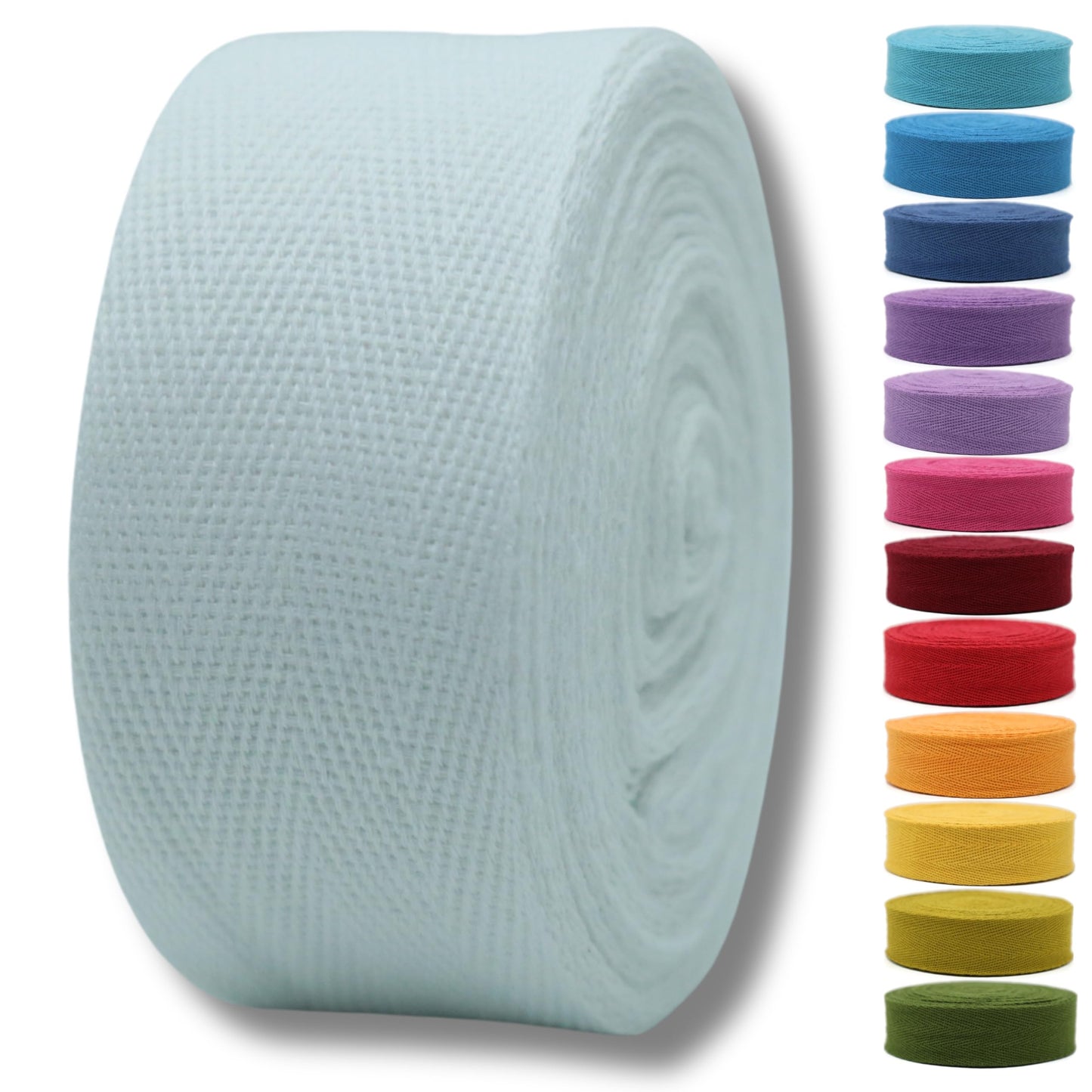 2" & 1.5" & 1.18'' & 1" Cotton Twill Tape - 10 Yards - 50+ Colors -%100 Natural Cotton 1 Inch 1.5 Inch 2 Inch Herringbone Bias Binding Cotton Tape Trim for Sewing Wrapping Craft DIY 10435 (Dark Blue)…