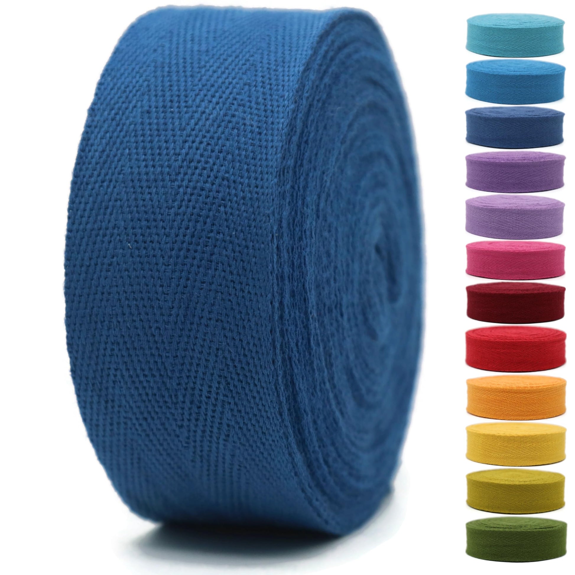 Cotton Twill Tape 2" & 1.5" & 1" - 10 Yards - 50+ Colors -%100 Natural Cotton 1 Inch 1.5 Inch 2 Inch Herringbone Bias Binding Cotton Tape Trim for Sewing Wrapping Craft DIY (Coffee) 10505