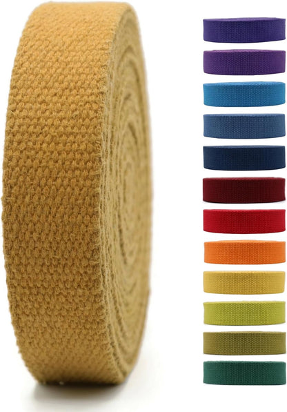 2" &amp; 1.5'' &amp; 1" Cotton Webbing - 5 Yards - 50+ Colors -100% Natural Cotton - Turkish Woven - Heavy Duty 1 Inch 1.5 Inch 2 Inch Webbing for Sewing Straps Bag Climbing Indoors Craft DIY 11135…