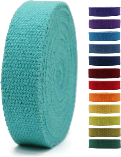 2" &amp; 1.5'' &amp; 1" Cotton Webbing - 5 Yards - 50+ Colors -100% Natural Cotton - Turkish Woven - Heavy 1 Inch 1.5 Inch 2 Inch Canvas Webbing for Sewing Straps Bags Climbing Indoors Craft DIY 11275…