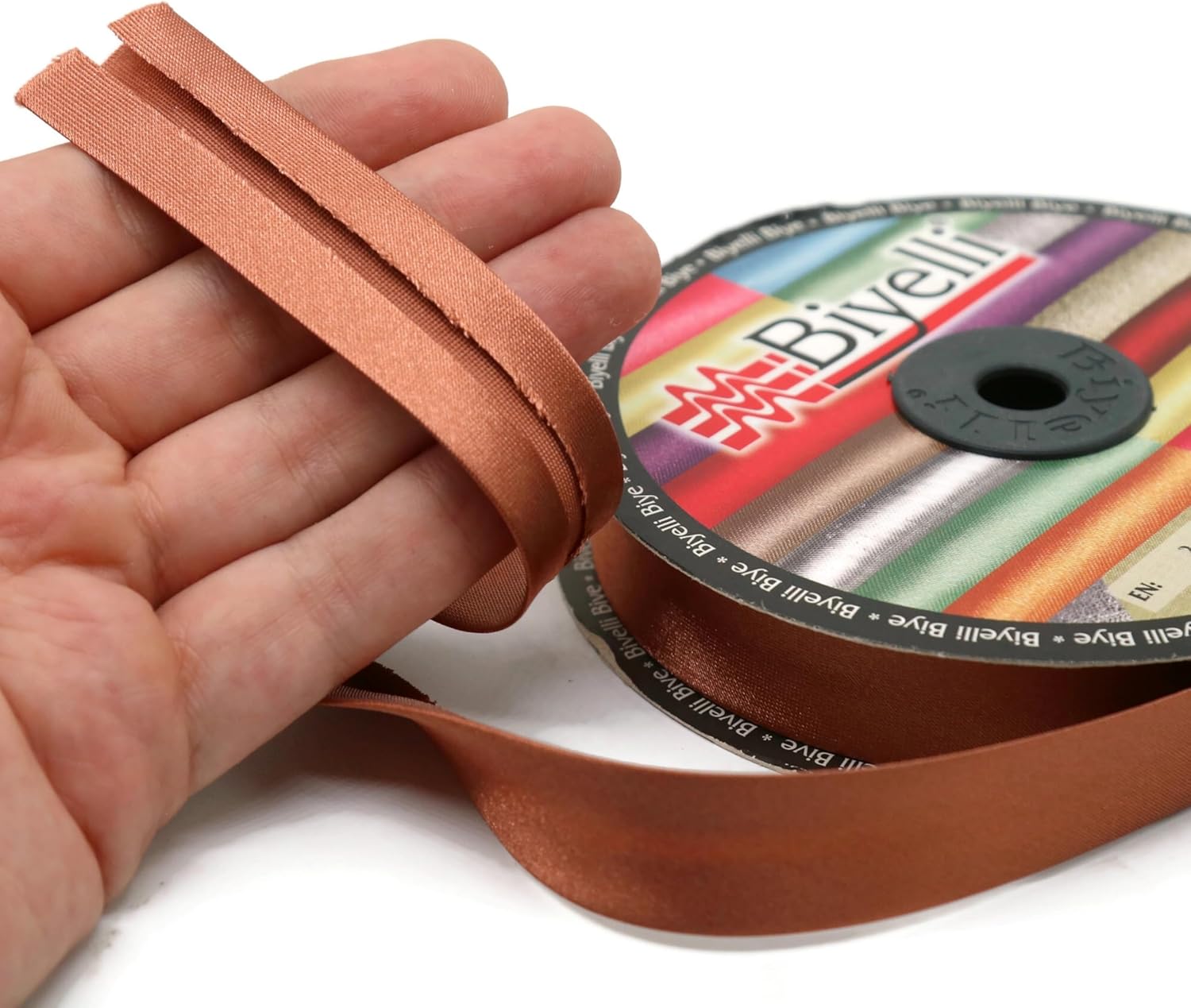 Fold Satin Bias Tape - 99+ Colors - 3/4 Inches Wide - 27 Yards - Fold Satin Binding Bias Ribbon Fabric Piping Bias Binding Tape for Sewing Clothing DIY (64. Brown) BYS64