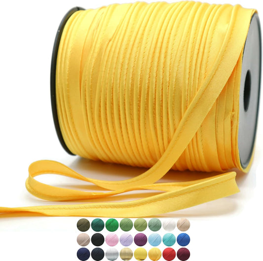 Luxury Satin Piping Trim - 109 Yards - 25+ Colors - Satin Shiny Single Fold Piping Bias Tape Binding Lip Cord Welting Cord with Spool for Sewing Clothing Trimming Upholstery SP2648…