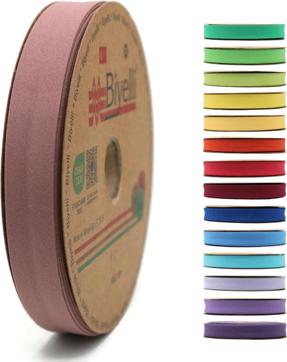 Cotton Fold Bias Tape - 3/4 Inches (20mm) Wide - 27 Yards - 65+ Colors - Single Fold Cotton Fold Bias Binding Tape for Sewing Clothing DIY (59. Walnut Brown) D59