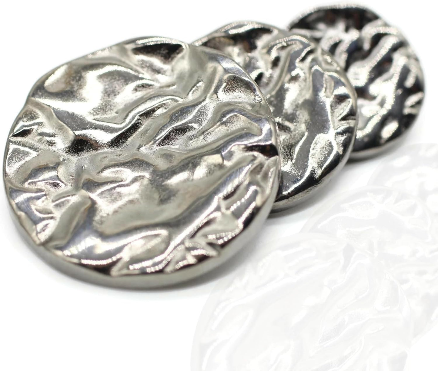 Wrinkle Black Metal Shank Buttons - 12 Pcs - 4 Size Options - Luxury Wrinkle Round Wave Metal Shank Buttons for Men Women Blazer Coat Uniform Shirt Suit and Jacket Sewing Craft DIY G4253…