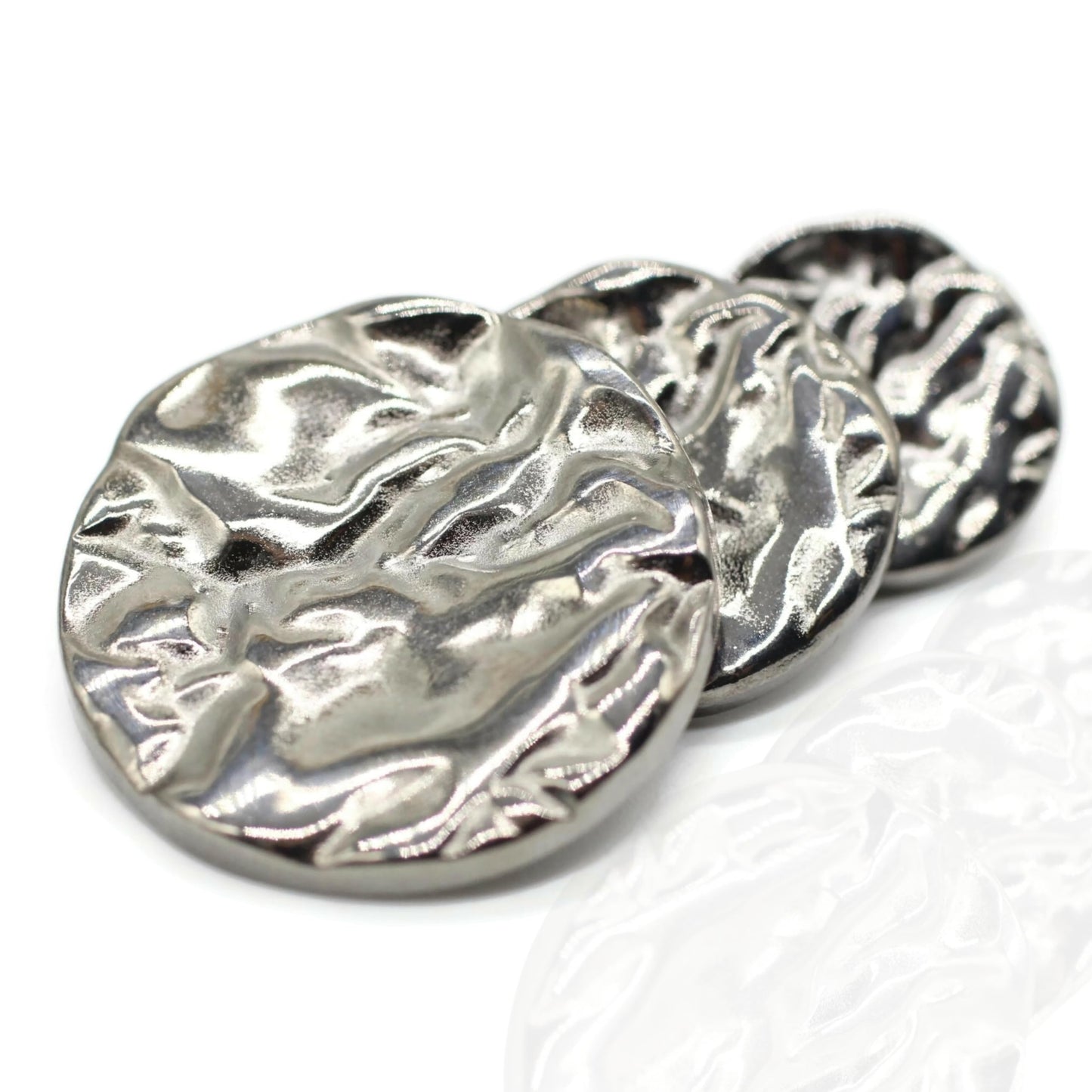 Wrinkle Antique Silver Metal Shank Buttons - 12 Pcs - 4 Size Options - Luxury Wrinkle Round Wave Metal Shank Buttons for Men Women Blazer Coat Uniform Shirt Suit and Jacket Sewing Craft DIY G4263…