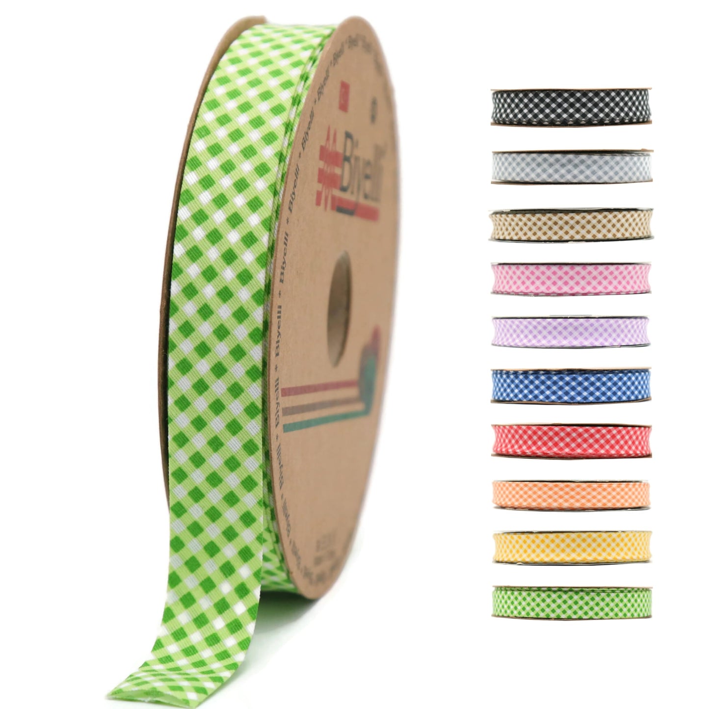 Cotton Fold Bias Binding Tape - 3/4 Inches (20mm) Wide - 27 Yards - Plaid Single Fold Cotton Fold Bias Binding Tape for Sewing Clothing DIY Orange E6