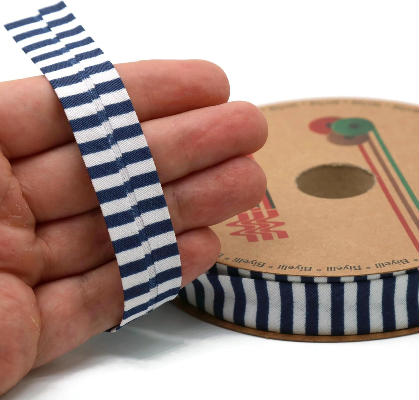 Cotton Fold Bias Binding Tape - 3/4 Inches (20mm) Wide - 27 Yards - Plaid Single Fold Cotton Fold Bias Binding Tape for Sewing Clothing DIY Dark Blue F4