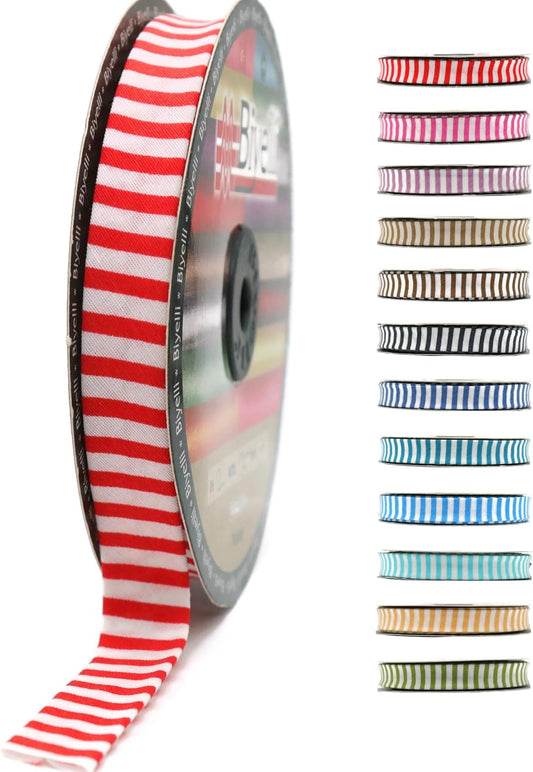 Cotton Fold Bias Binding Tape - 3/4 Inches (20mm) Wide - 27 Yards - Plaid Single Fold Cotton Fold Bias Binding Tape for Sewing Clothing DIY Red F3