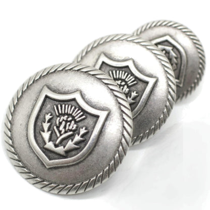 Silver Metal Shank Buttons - 12 Pcs - 3 Size Options - Floral Round Metal Shank Buttons for Men Women Blazer Coat Uniform Shirt Suit and Jacket Sewing Craft DIY N7801