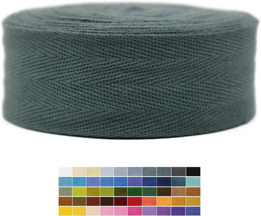 2" & 1.5" & 1.18'' & 1" Cotton Twill Tape - 10 Yards - 50+ Colors -%100 Natural Cotton 1 Inch 1.5 Inch 2 Inch Herringbone Bias Binding Cotton Tape Trim for Sewing Wrapping Craft DIY 10544 (Oslo Gray)…