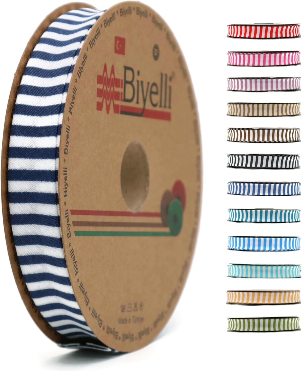 Cotton Fold Bias Binding Tape - 3/4 Inches (20mm) Wide - 27 Yards - Plaid Single Fold Cotton Fold Bias Binding Tape for Sewing Clothing DIY Dark Blue F4