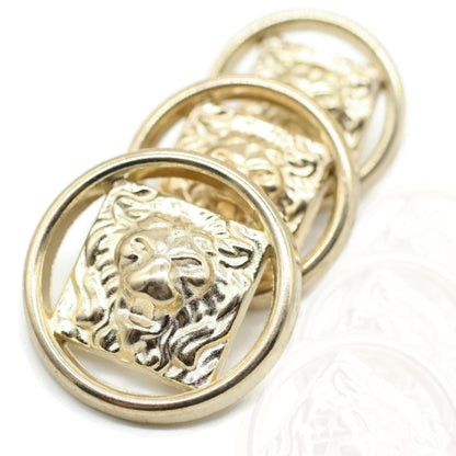 Lion Gold Metal Shank Buttons - 12 Pcs - 4 Size Options - Luxury Lion Round Wave Metal Shank Buttons for Men Women Blazer Coat Uniform Shirt Suit and Jacket Sewing Craft DIY LN4933…