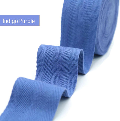 IndigoPurple 2" & 1.5" & 1.18'' Cotton Herringbone Tape - 10 Yards - 50+ Colors - 100% Natural Cotton Herringbone Bias Binding Trim for Sewing Wrapping Craft DIY