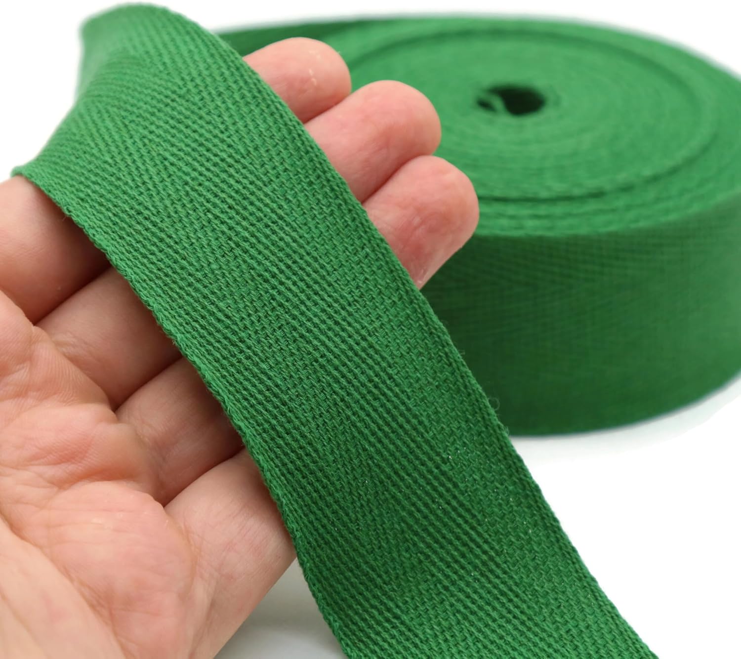 2" & 1.5" & 1.18'' & 1" Cotton Twill Tape - 10 Yards - 50+ Colors -%100 Natural 1 Inch 1.5 Inch 2 Inch Herringbone Bias Binding Cotton Tape Trim for Sewing Wrapping Craft DIY 10334 (JuniperGreen)